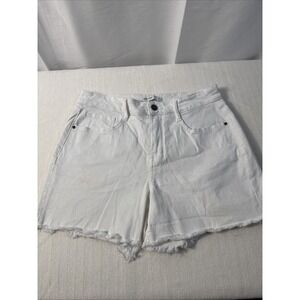 Nine West Denim Shorts White Wash  W/ Frayed Raw Cut Hem